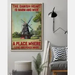 Denmark A Place Love And Peace Abide Danish Poster Vintage Room Home Decor Wall Art Gifts Idea