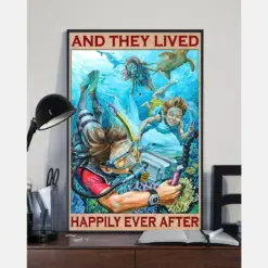 Diving Loves Canvas Prints They Lived Happily Ever After Vintage Wall Art Gifts Vintage Home Wall Decor Canvas