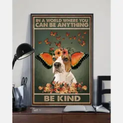 Dog Butterfly Canvas Prints In A World Where You Can Be Anything Be Kind Vintage Wall Art Gifts Vintage Home Wall Decor Canvas