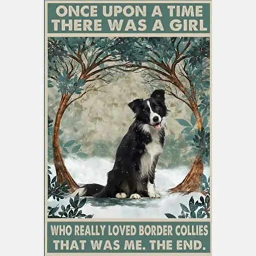 Dog Once Upon A Time There Was A Girl Who Really Loves Border Collie