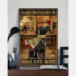 Dogs And Wine Canvas Prints Easily Distracted Vintage Wall Art Gifts Vintage Home Wall Decor Canvas