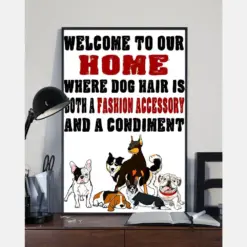 Dogs Loves Canvas Prints Welcome To Our Home Funny Wall Art Gifts Vintage Home Wall Decor Canvas