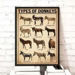 Donkey Farm Poster Types Of Donkey Wall Art Vintage Donkey Farm Poster Farmhouse Wall Decorations Farmhouse Donkey Knowledge Poster