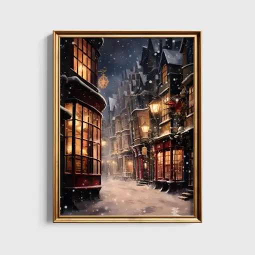Dragon Alley During Christmas Potter Poster Drinkable Download Wizard Fan Gift Gallery Wall Print Harry Poster Home Decoration