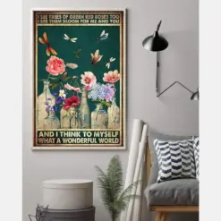 Dragonfly I Think To Myself What A Wonderful World Vintage Hippie Poster, Canvas