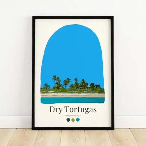 Dry Tortures National Park - Aesthetic Travel Poster Home Decor Nature Gift Cute Wilderness Art Cozy Minimalist Print Pastel