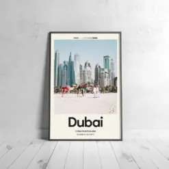 Dubai City Poster - Oil Painting Technique | Asian Wall Art | & Printed Travel Prints | Animalistic Home Decor