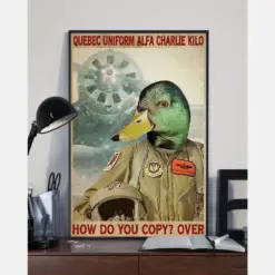 Duck Quebec Uniform Alfa Charlie Kilo Canvas Prints Vintage Wall Art Gifts Vintage Home Wall Decor Canvas