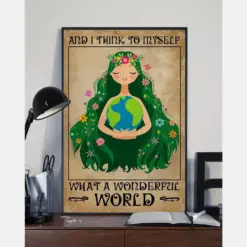 Earth Girl Canvas Prints And I Think To Myself What A Wonderful World Vintage Wall Art Gifts Vintage Home Wall Decor Canvas