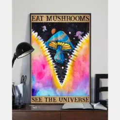 Eat Mushrooms See The Universe Canvas Prints Vintage Wall Art Gifts Vintage Home Wall Decor Canvas