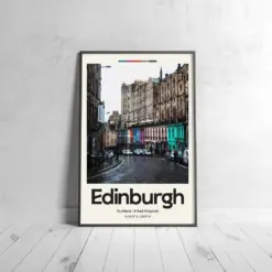 Edinburgh Poster - Oil Painting Technique | United Kingdom Wall Art | & Printed Travel Prints | Animalistic Home Decor