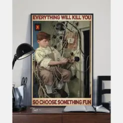 Electrician Choose Something Fun Poster Vintage Room Home Decor Wall Art Gifts Idea