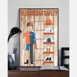 Electrician Safety Canvas Prints Vintage Wall Art Gifts For Electrician Technician Engineer Vintage Home Wall Decor Canvas