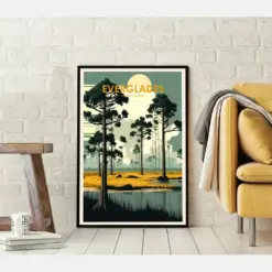 Everglades National Park Poster Everglades Poster Everglades Art Us National Park Print Nature Art Travel Poster Wall Decor Wall Art