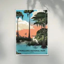 Everglades National Park Poster Retro Vintage Travel Poster Home Decoration Travel Gifts Idea Not Frame