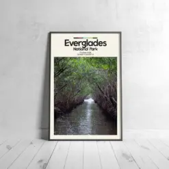 Everglades Poster - Oil Painting Technique | Usa National Park Wall Art | & Printed Travel Prints | Animalistic Home Decor