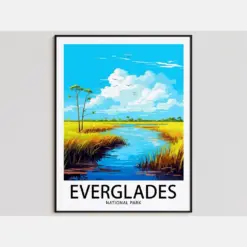 Everglades Travel Poster Everglades Print National Park Art Print Everglades Gift Everglades Wall Art Everglades Artwork National Park Decor