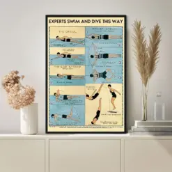 Experts Swim And Dive This Way Poster Knowledge Poster Vintage Poster Wall Art Home