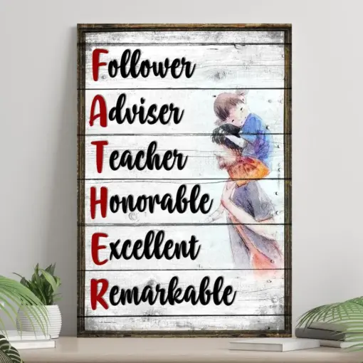 F-A-T-H-E-R Father's Day Poster, Canvas