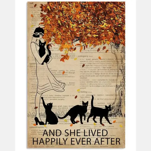 Fall Tree Dictionary Black Cat Lived Happily