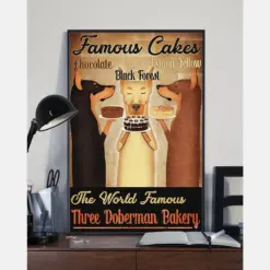 Famous Cakes Doberman Bakery Canvas Prints Vintage Wall Art Gifts Vintage Home Wall Decor Canvas