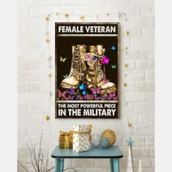 Female Veteran Canvas Prints The Most Powerful Piece In The Military Vintage Wall Art Gifts Vintage Home Wall Decor Canvas