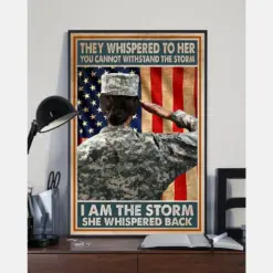 Female Veteran I Am The Storm Poster Vintage Room Home Decor Wall Art Gifts Idea