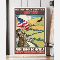 Female Veteran Poster Enlist Now What A Wonderful World Vintage Room Home Decor Wall Art Gifts Idea