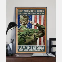 Female Veteran Poster I Am The Storm Vintage Room Home Decor Wall Art Gifts Idea