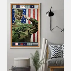 Female Veteran She Salutes Canvas Prints Vintage Wall Art Gifts Vintage Home Wall Decor Canvas