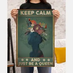 Feminism Keep Calm And Just Be A Queen Canvas Prints Vintage Wall Art Gifts Vintage Home Wall Decor Canvas