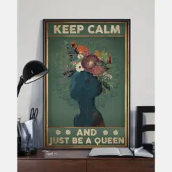 Feminism Keep Calm And Just Be A Queen Poster Vintage Room Home Decor Wall Art Gifts Idea