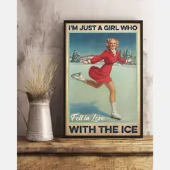 Figure Skating Canvas Prints I'M Just The Girl Fell In Love With The Ice Vintage Wall Art Gifts Vintage Home Wall Decor Canvas