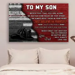 Firefighter Canvas And Poster Dad To Son Just Believe In Yourself Wall Decor