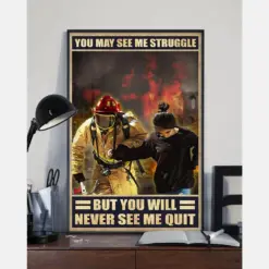 Firefighter Canvas Prints You Will Never See Me Quit Vintage Wall Art Gifts Vintage Home Wall Decor Canvas