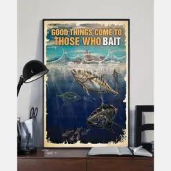 Fishing Canvas Prints Good Things Come To Those Who Bait Vintage Wall Art Gifts Vintage Home Wall Decor Canvas