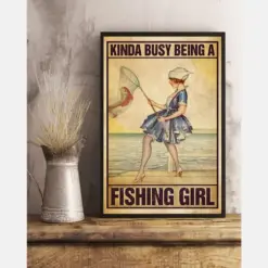 Fishing Canvas Prints Kinda Busy A Fishing Girl Vintage Wall Art Gifts Vintage Home Wall Decor Canvas