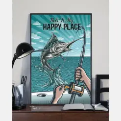 Fishing Canvas Prints This Is My Happy Place Vintage Wall Art Gifts Vintage Home Wall Decor Canvas