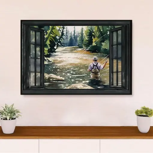 Fishing Canvas Wall Art Prints | Fishing Landscape | Home Décor Gift For Fisherman