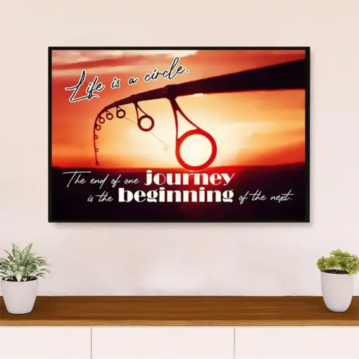 Fishing Canvas Wall Art Prints | Fishing Rod | Home Décor Gift For Fisherman