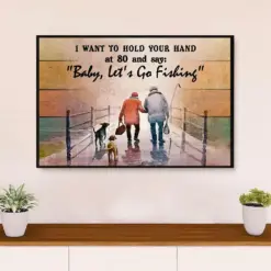 Fishing Canvas Wall Art Prints | Husband Wife Fishing | Home Décor Gift For Fisherman