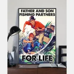 Fishing Loves Canvas Prints Father And Son Partners For Life Vintage Wall Art Gifts Vintage Home Wall Decor Canvas