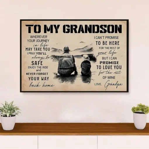 Fishing Poster Print | From Grandpa To Grandson | Wall Art Gift For Fisherman