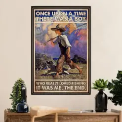 Fishing Poster Room Wall Art Prints | Boy Loves Fishing | Vintage Gift For Fisherman