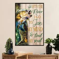 Fishing Poster Room Wall Art Prints | Find My Soul | Vintage Gift For Fisherman