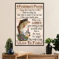 Fishing Poster Room Wall Art Prints | Fisherman'S Prayer | Vintage Gift For Fisherman