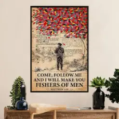 Fishing Poster Room Wall Art Prints | Fishers Of Men | Vintage Gift For Fisherman