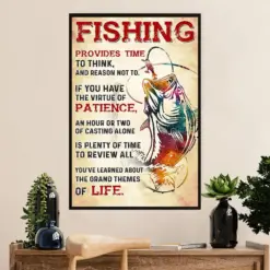 Fishing Poster Room Wall Art Prints | Fishing Provides Time | Vintage Gift For Fisherman