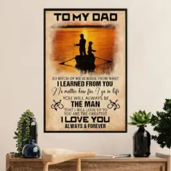 Fishing Poster Room Wall Art Prints | Gift From Son To Dad | Vintage Gift For Fisherman