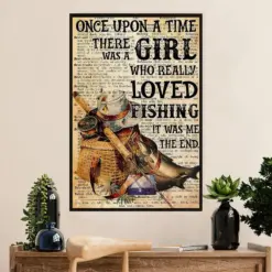 Fishing Poster Room Wall Art Prints | Girl Loves Fishing | Vintage Gift For Fisherman